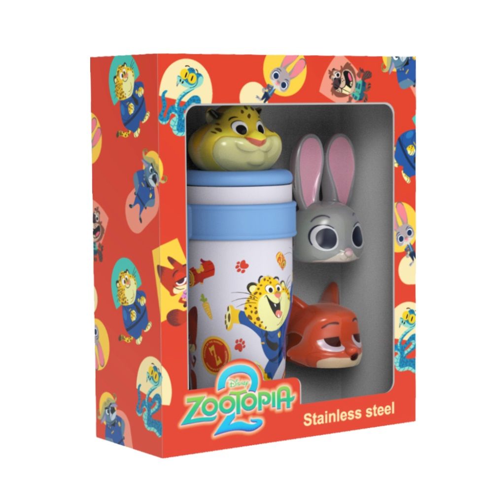 ชุดแก้วน้ำสแตนเลสซูโทเปีย 3D 800 มล. (คละสี)