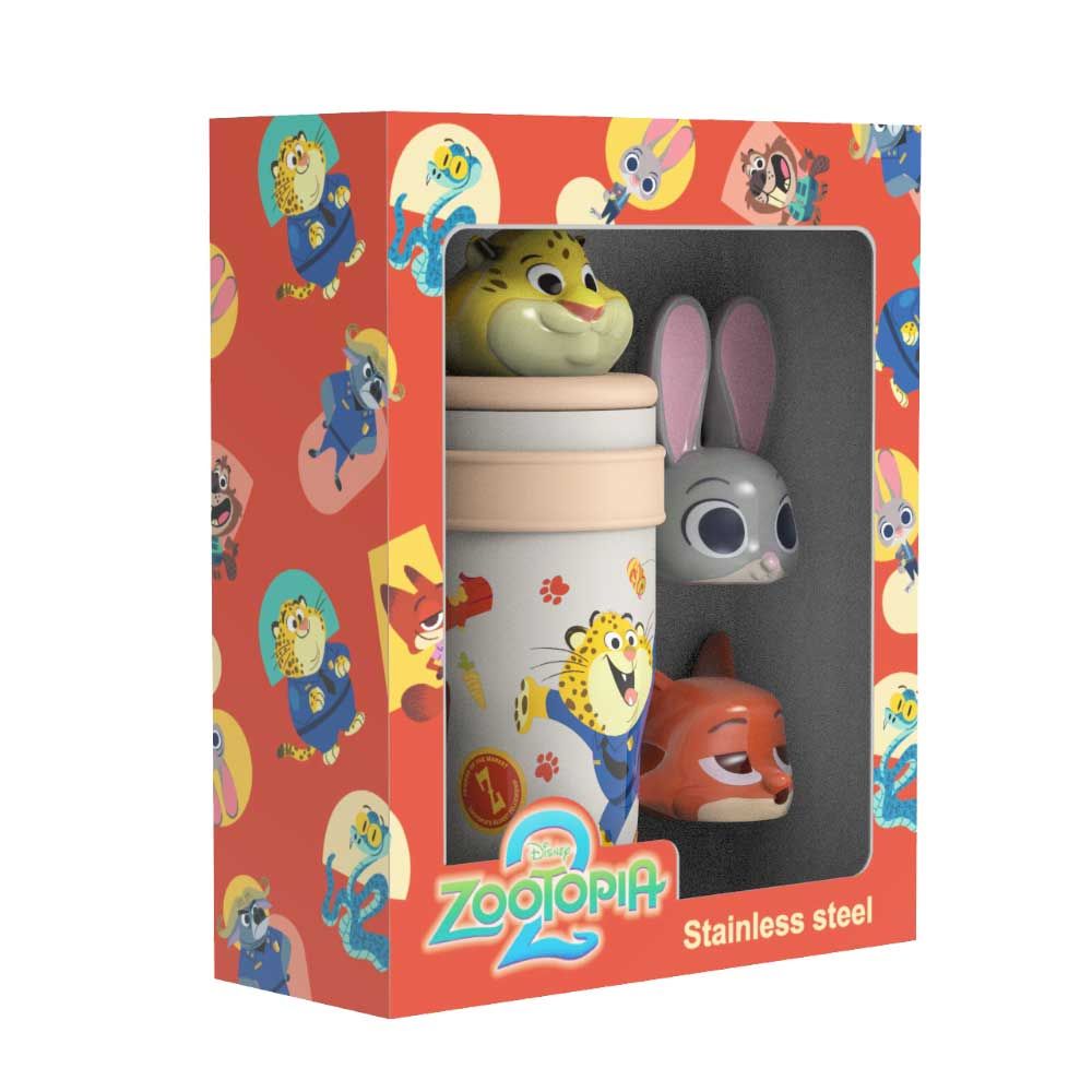 ชุดแก้วน้ำสแตนเลสซูโทเปีย 3D 800 มล. (คละสี)