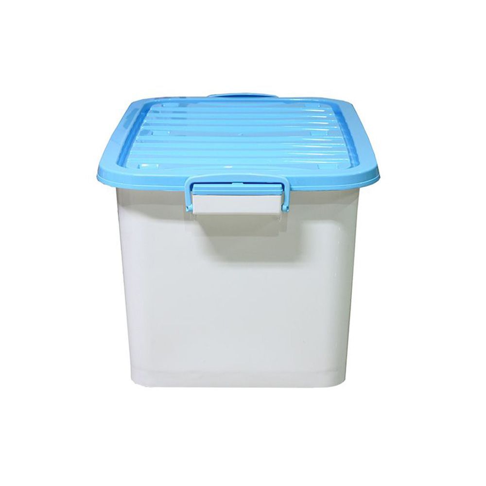 โลตัสกล่องล้อเลื่อนสีขาวฝาฟ้า 100 ลิตร ขนาด 50X77X42 ซม.