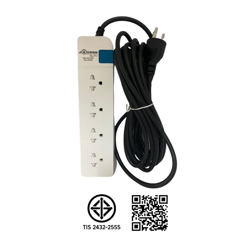 จอยอัส ปลั๊กไฟ 4ช่อง 1สวิทช์ 5เมตร JY415