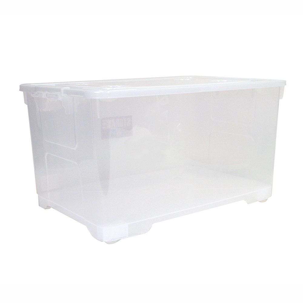 โลตัสกล่องล้อเลื่อนสีใส50ลิตร40X60X32 ซม.