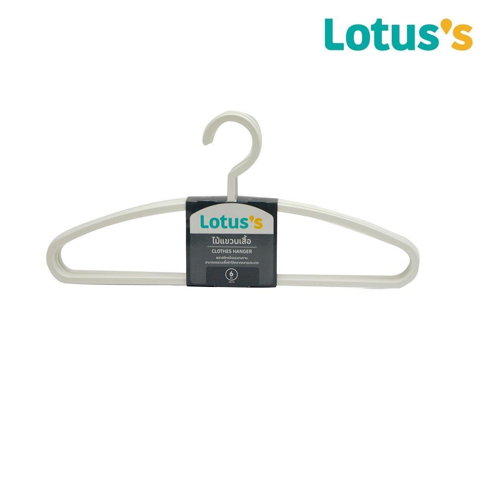 LOTUSS BASIC CLOTHES HANGER WHITE PACK 6