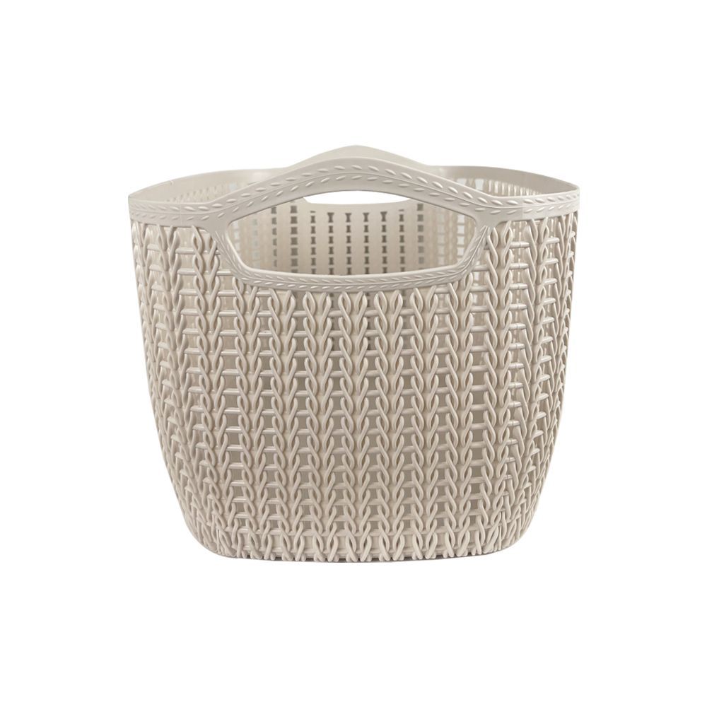 ตระกร้าเล็กทรงรีสีครีมพาสเทล 18L K-001C