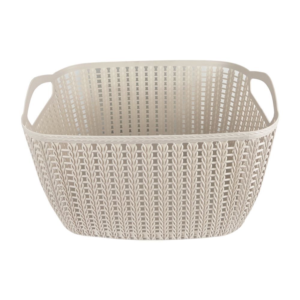 ตระกร้าเล็กทรงรีสีครีมพาสเทล 18L K-001C