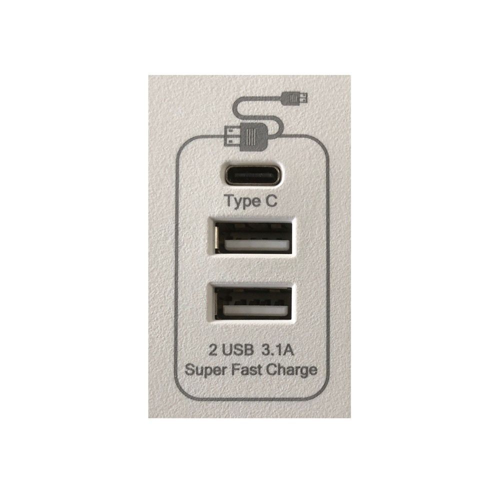 LOTUSS ปลั๊กไฟ 3ช่อง1สวิทซ์ 2USB 1C FAST 3M