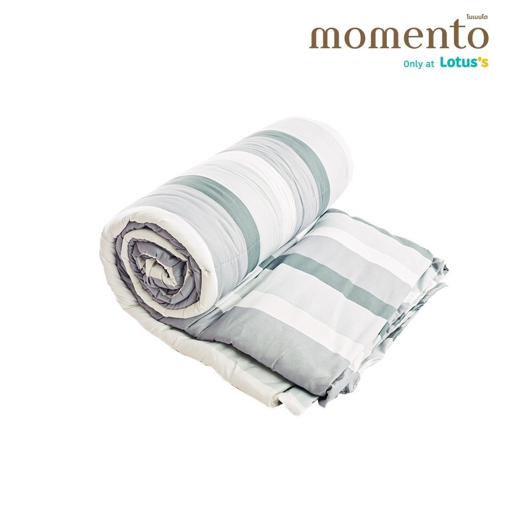 MOMENTO THIN COMFORTER GREY STRIPE 60X80INCH