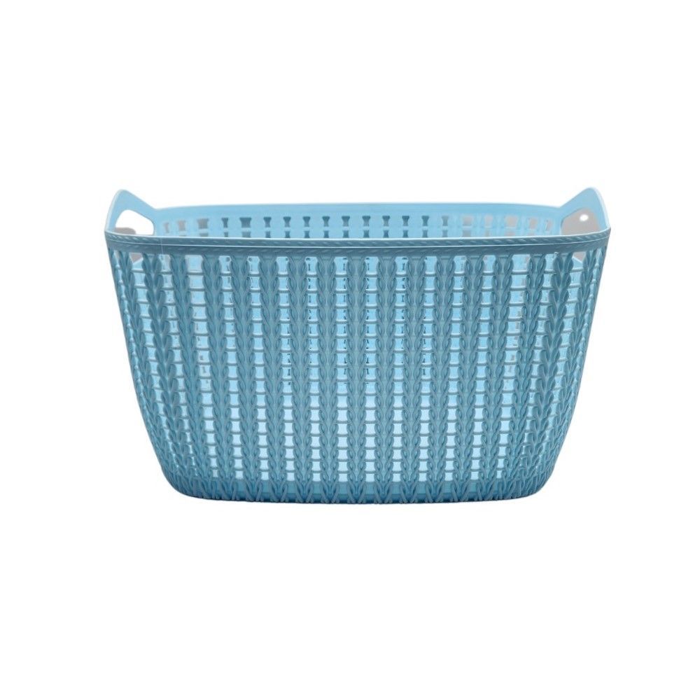 ตระกร้าเล็กทรงรีสีฟ้าพาสเทล 18L K-001C