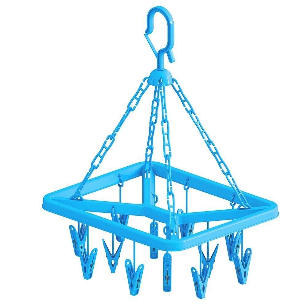 LOTUSS SQUARE CLOTHES HANGER BLUE 12CLIP
