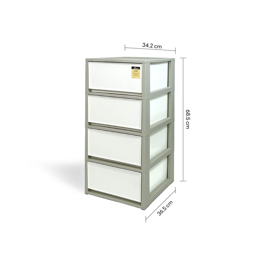 DKW ตู้ลิ้นชัก 4 ชั้น สีขาว HH-470/4 ขนาด 34.2X36.5X68.5 ซม.