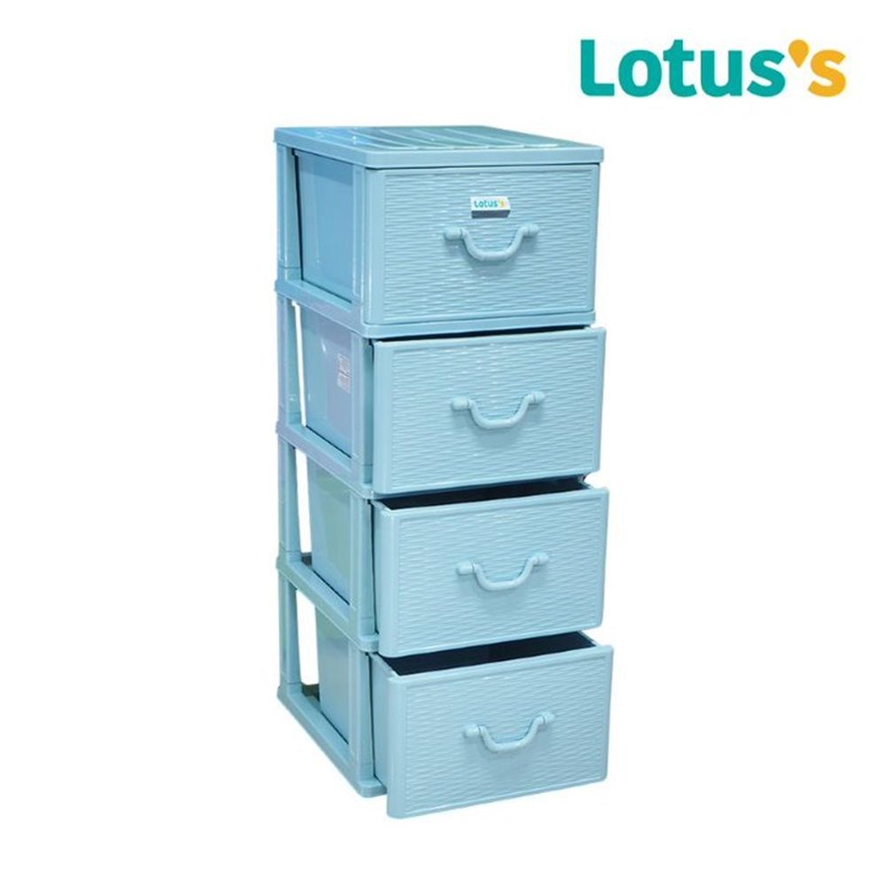 โลตัส ตู้ลิ้นชักหวาย ฟ้าพาสเทล 4 ชั้น