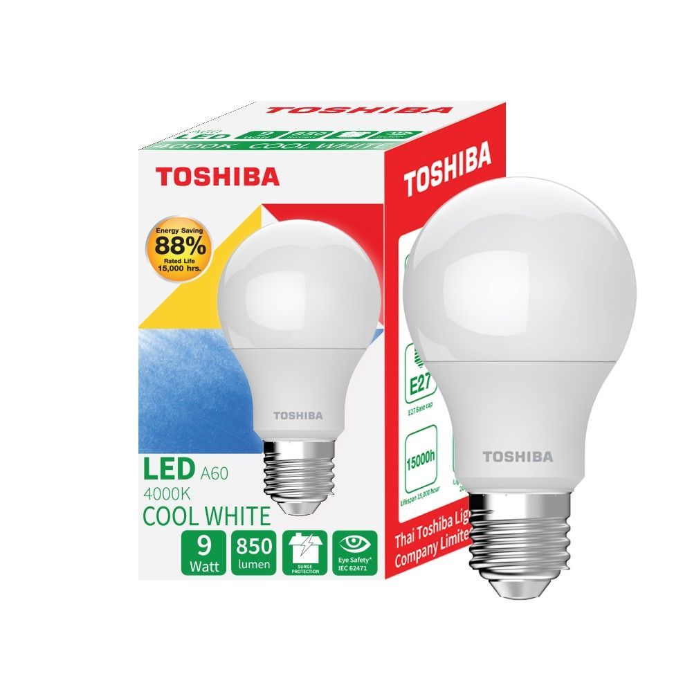 TOSHIBA หลอดไฟ LED BULB 9W คูลไวท์