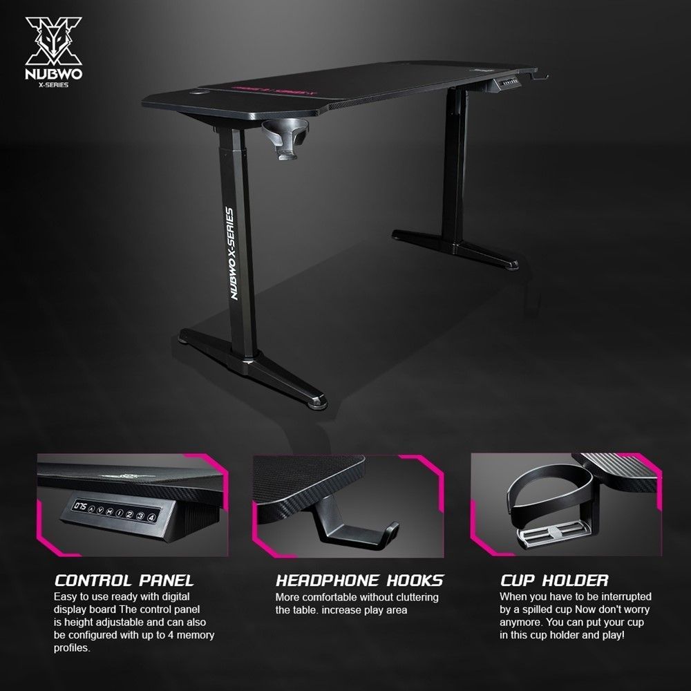 นับโว โต๊ะเกมมิ่ง NXGD-991 สีดำ