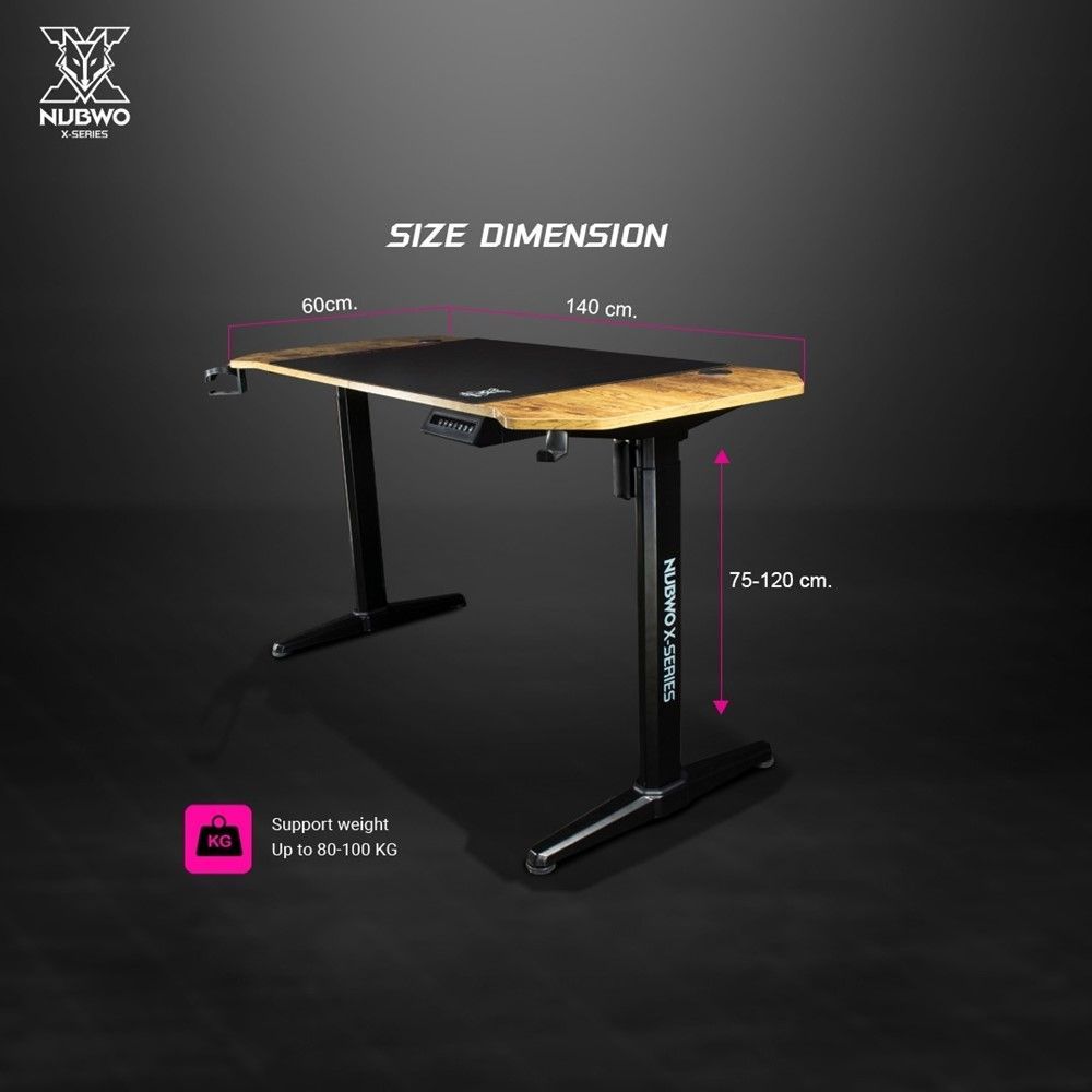 นับโว โต๊ะเกมมิ่ง NXGD-991 สีดำ
