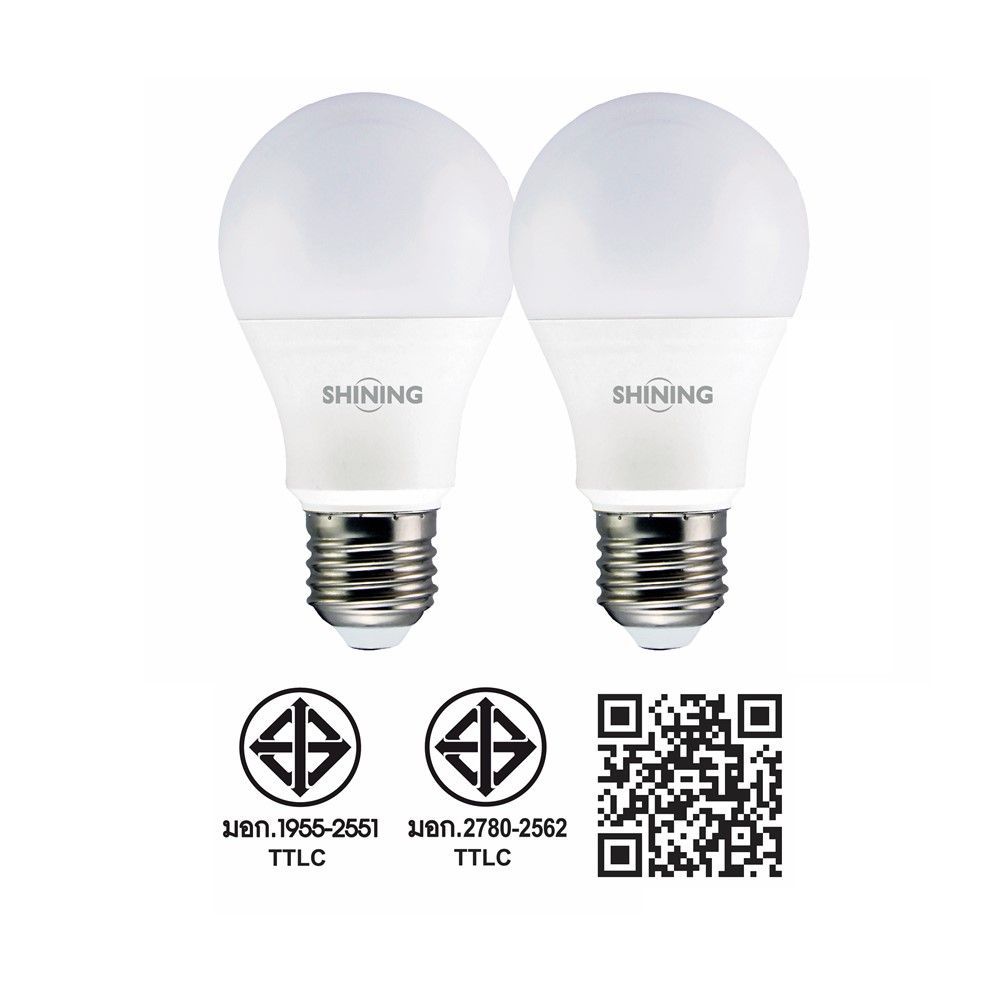 SHINING LED BULB 9W WARM WHITE PACK 2