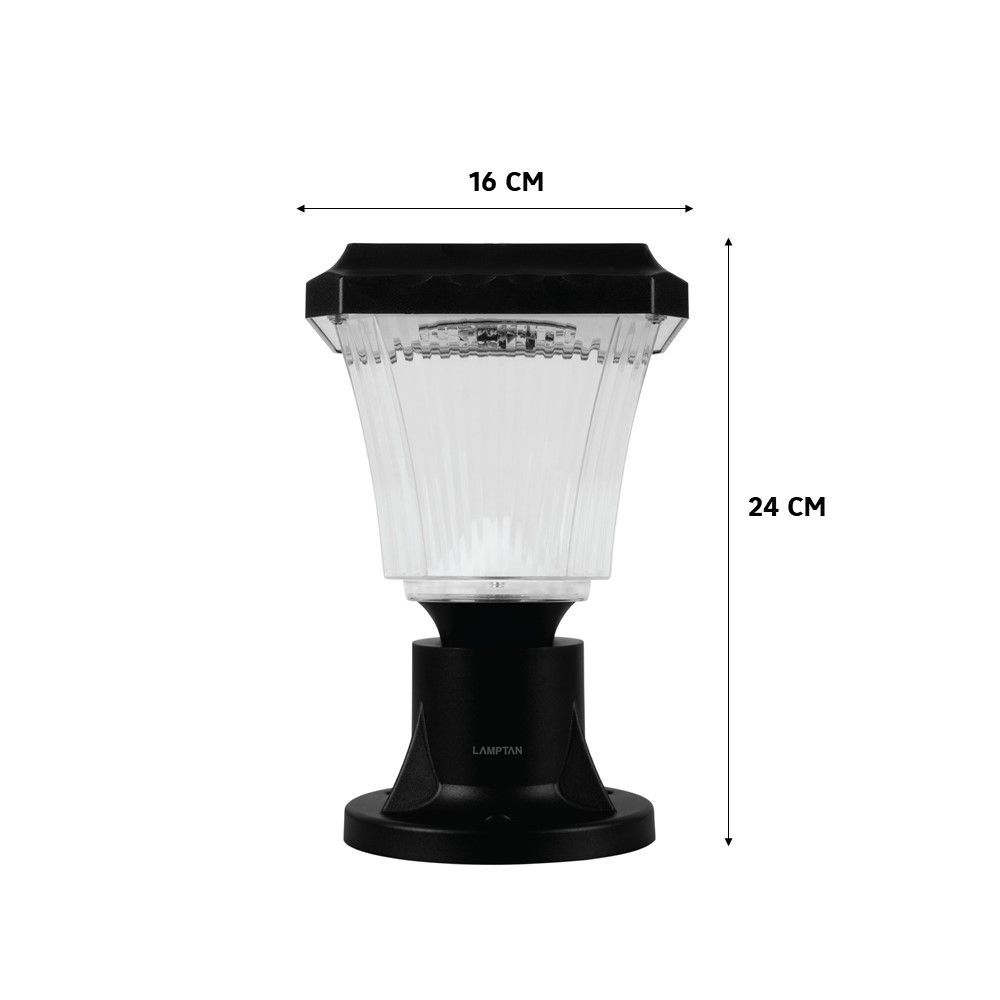 LAMPTAN ไฟหัวเสาโซล่าวอเตอร์ฟอล2วัตต์RGB