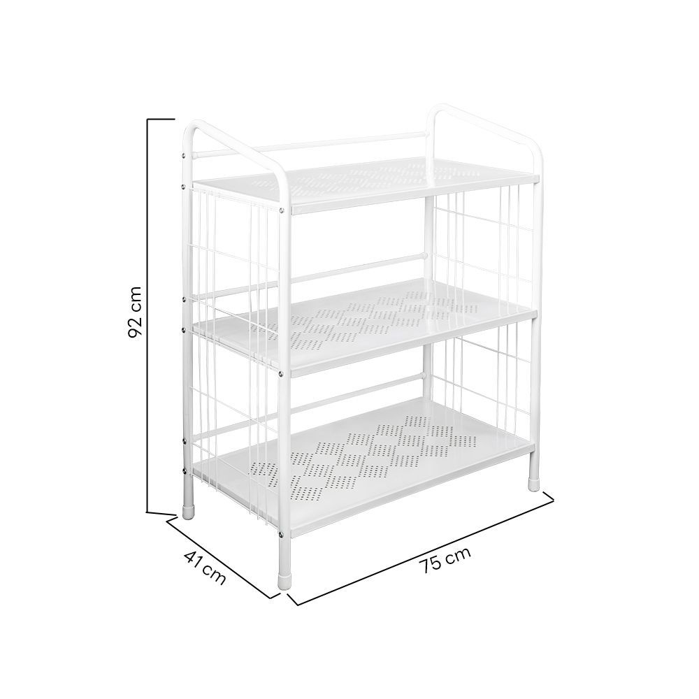 ชั้นวางของเหล็ก 3 ชั้น สีขาว 41X75X92 ซม.
