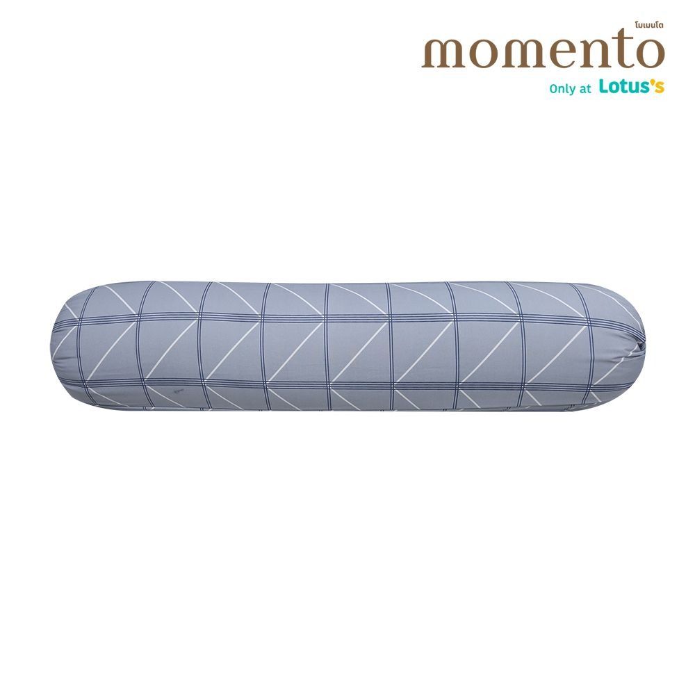 โมเมนโตปลอกข้างเสมือนคอตตอนลายตาราง สีเทา