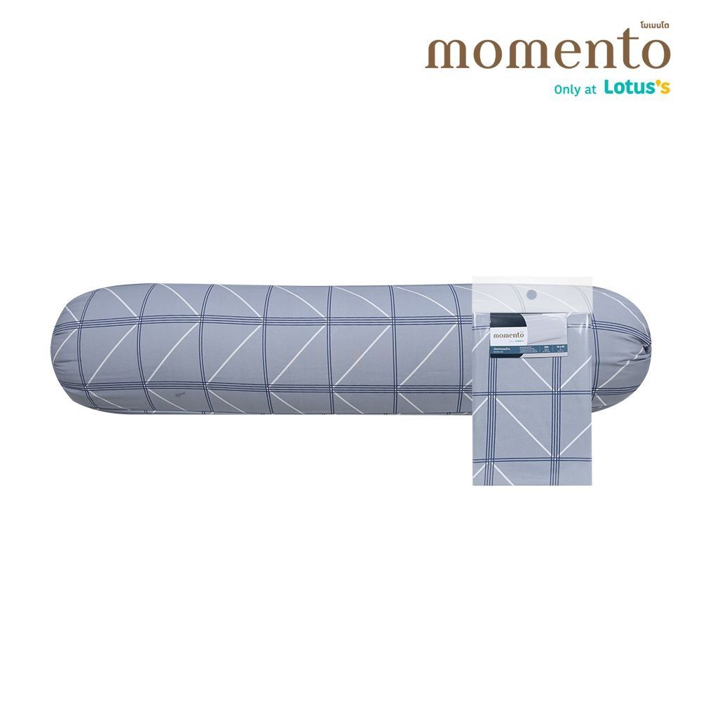 โมเมนโตปลอกข้างเสมือนคอตตอนลายตาราง สีเทา