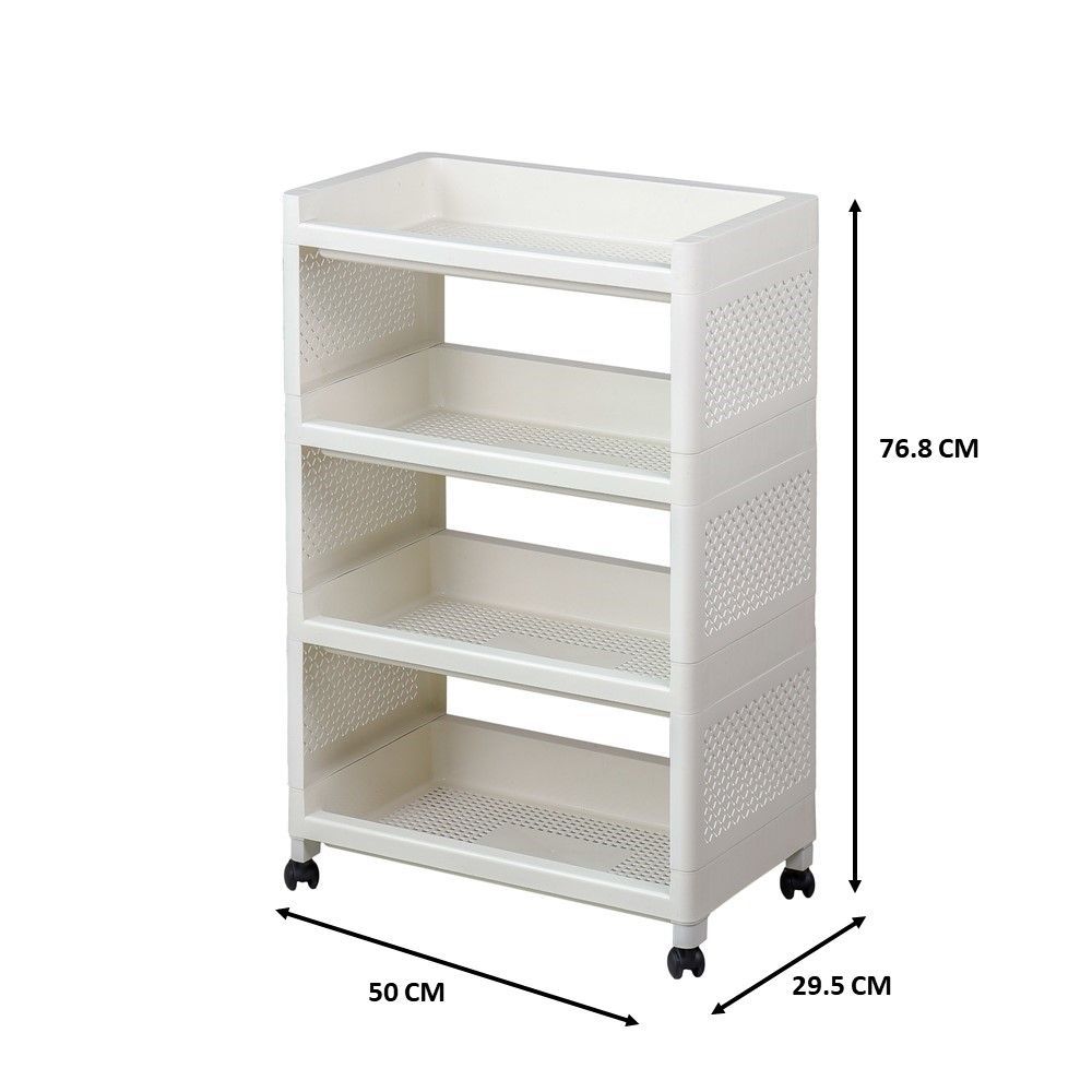 LOTUSS ชั้นวาง+ล้อ 5964 4 ชั้น 50X29.5X76.8 ซม.