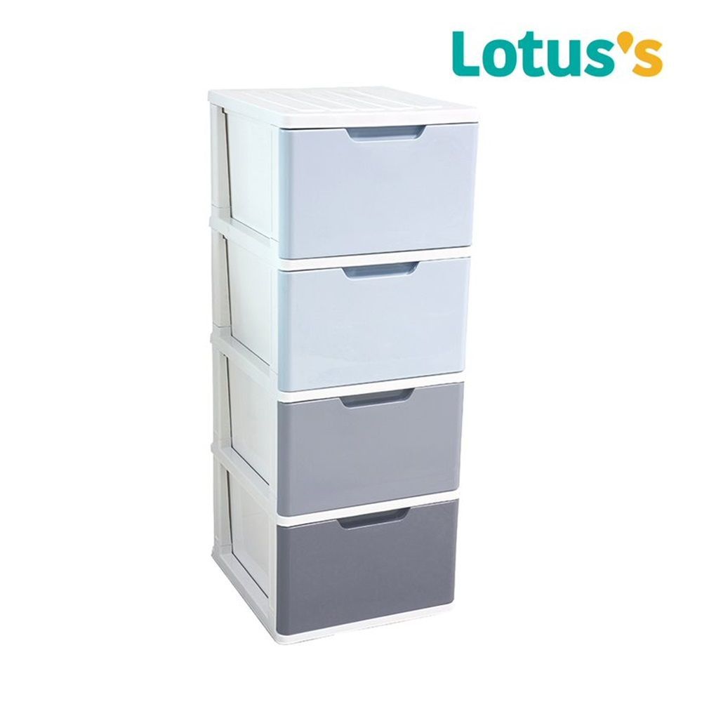 โลตัส ตู้ลิ้นชักทรงสูงสีเทาไล่เฉดสี 4 ชั้น