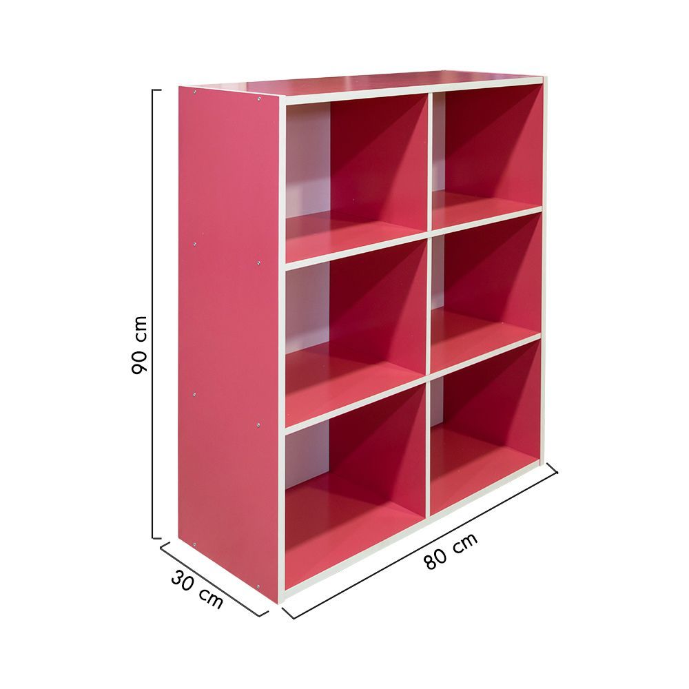ชั้นอเนกประสงค์ 6 ช่อง ชมพู 80X30X90 CM.