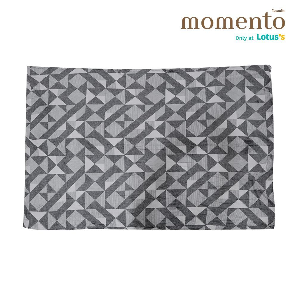 โมเมนโตผ้าห่มแฟลนเนลมินิมอลเทา 60X80 นิ้ว