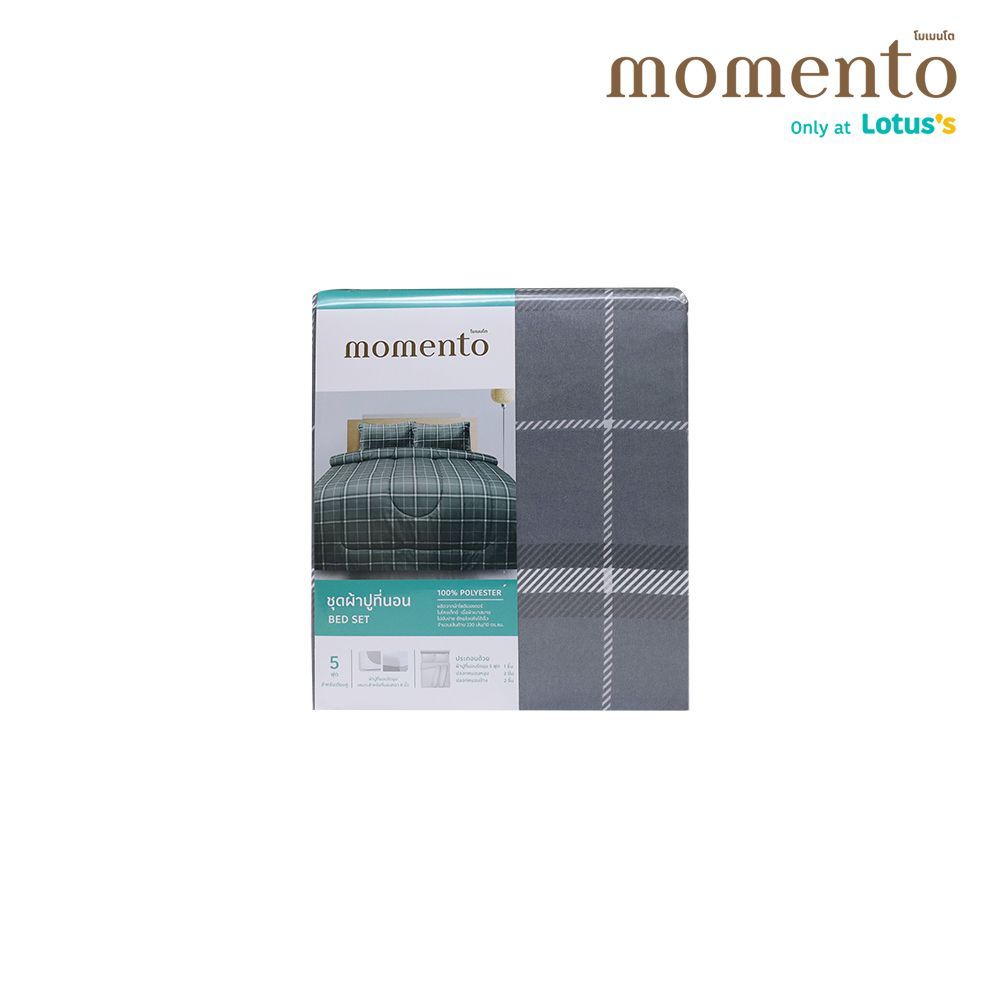 โมเมนโต ผ้าปูไมโครเท็กซ์ตารางชาโคล 5 ฟุต