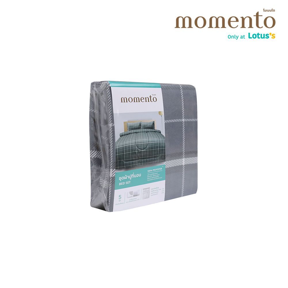 โมเมนโต ผ้าปูไมโครเท็กซ์ตารางชาโคล 5 ฟุต