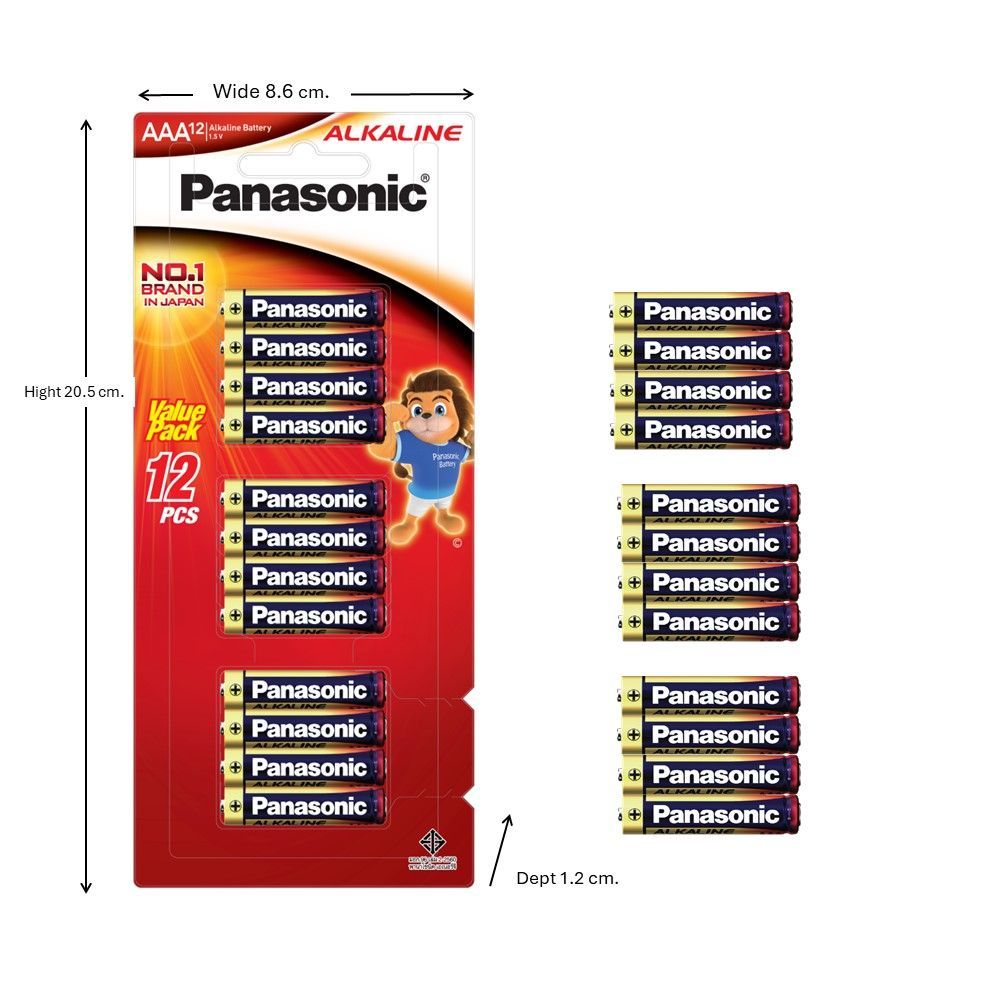 PANASONIC ALKALINE AAA 12 PCS