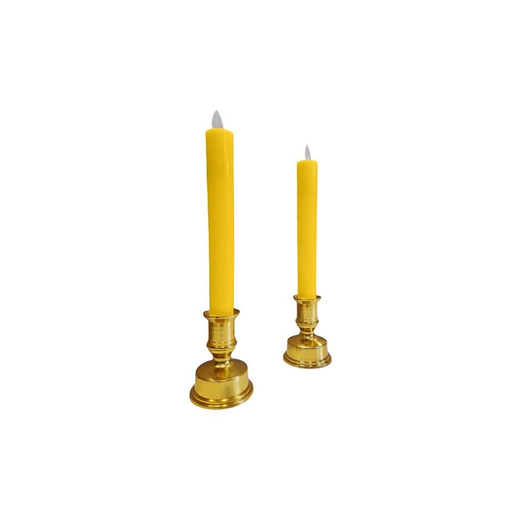 เทียน LED + เชิง สีเหลือง X2