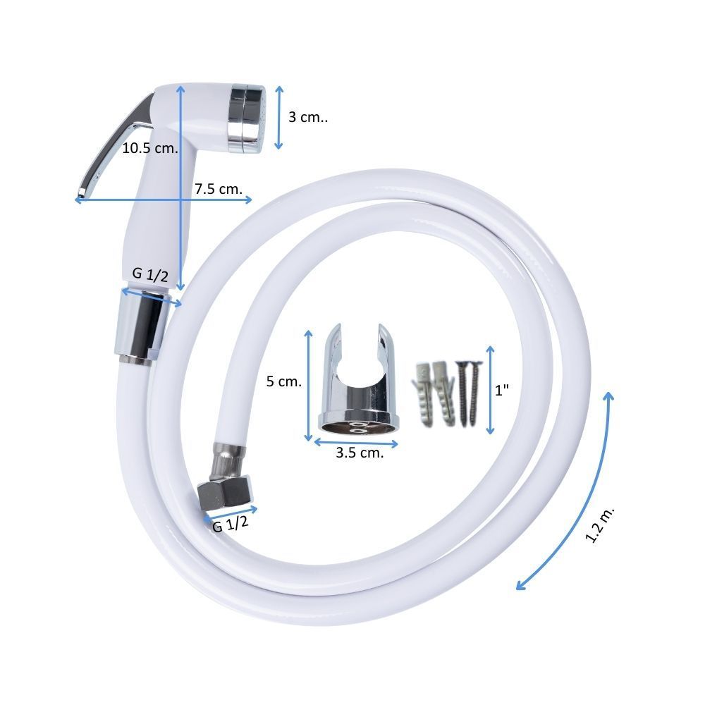 MIRRER TOILET SPRAY SET WHITE #SK-14W