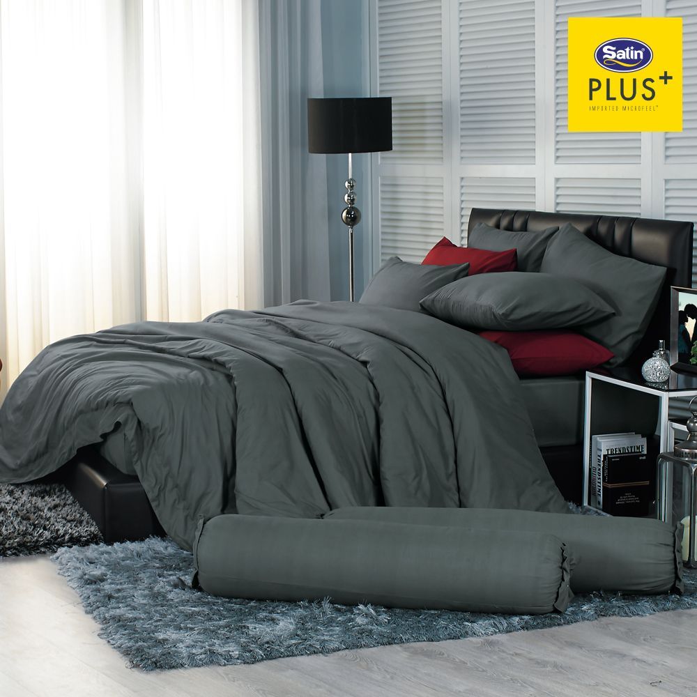 SATIN PLUS COMFORTER GREY PS007 60X80 INCH