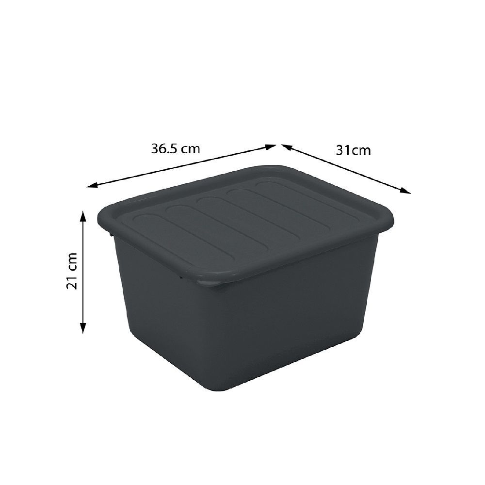 กล่องจัดเก็บสีเทา พร้อมฝา 15 ลิตร #1556
