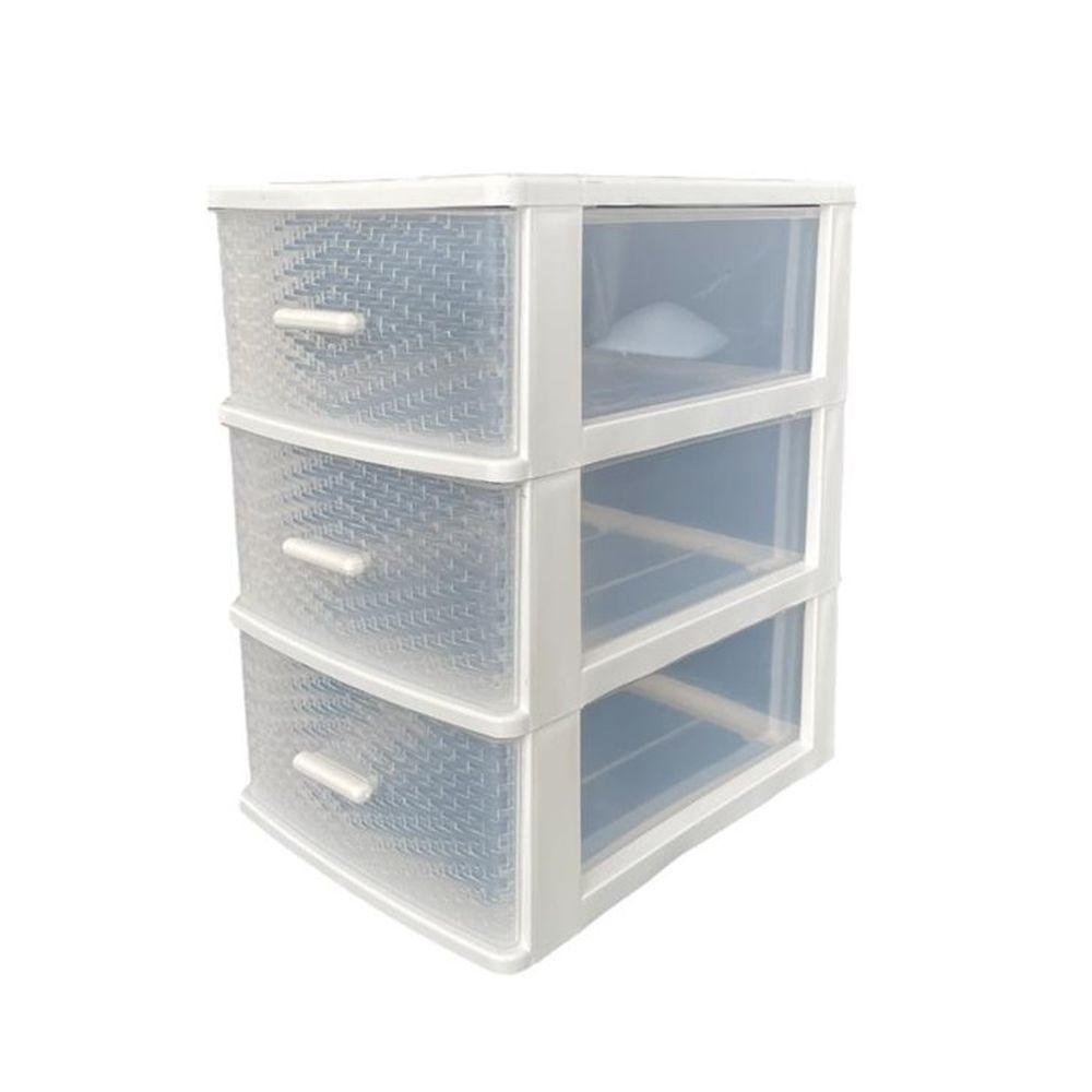 ตู้ลิ้นชัก3 ชั้น ขาว ใส A1126