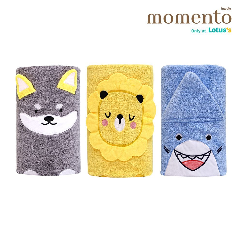 โมเมนโต GIFT SET ผ้าขนหนูแอนิมอล 27X54 + 15X30น (คละแบบ)