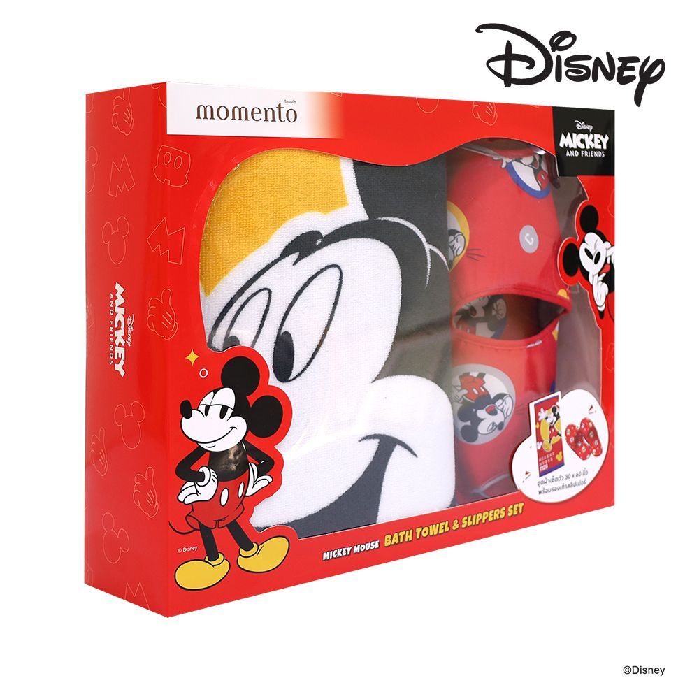 MOMENTO GIFTSET TOWEL DISNEY 30X60IN+SLIPPERS