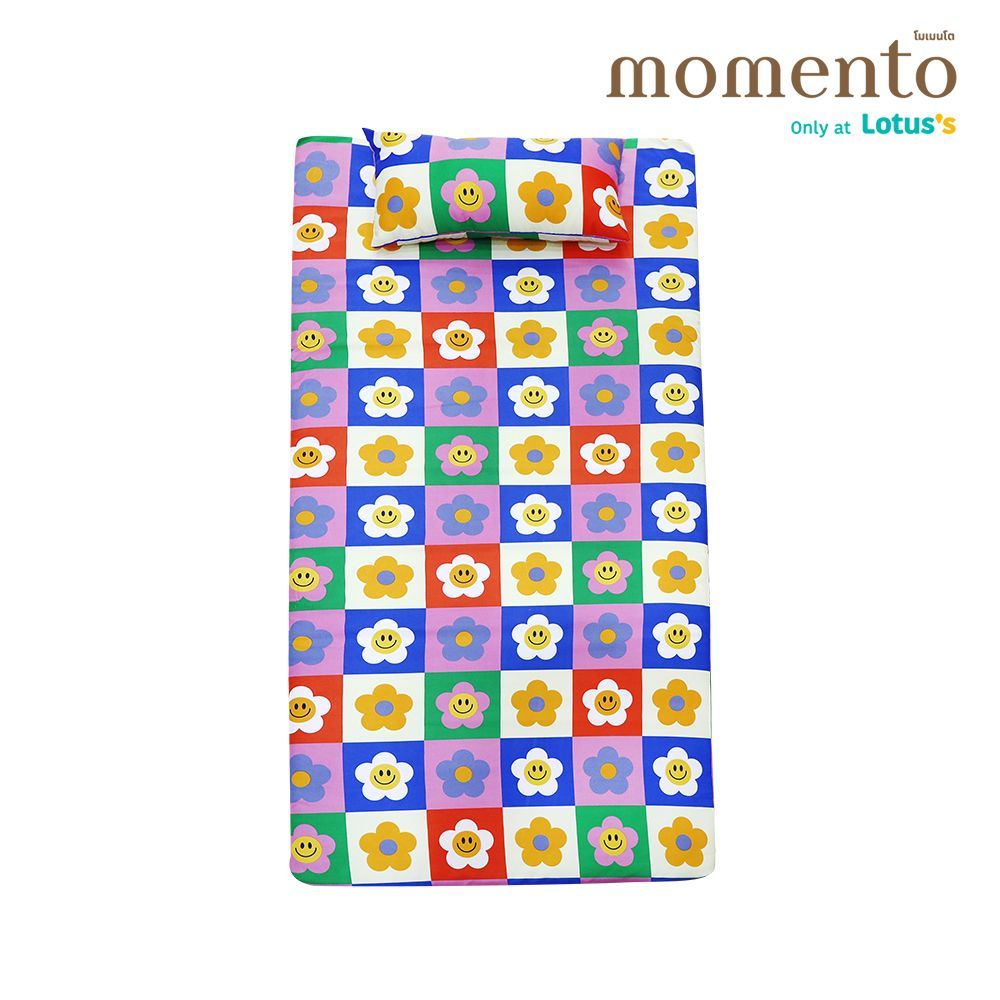 โมเมนโต ที่นอนปิคนิค ลายดอกไม้ 3X6.5 ฟุต + หมอน 30X60 ซม.