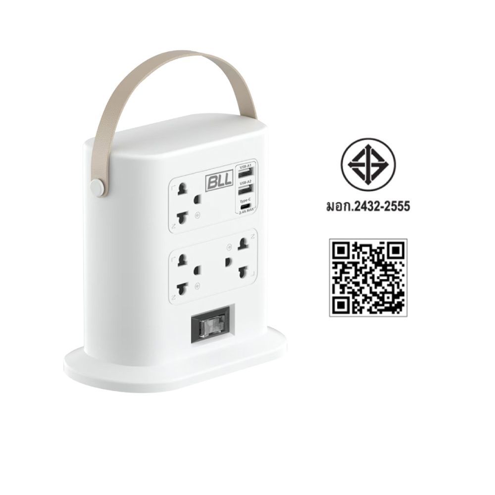 BLL PLUG TOWER 1SWITCH7SOCKET 2USB1C B23