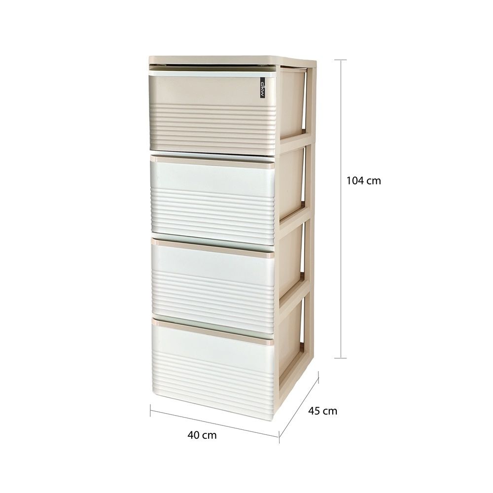 ตู้ลิ้นชัก STRIPE สีครีม 4 ชั้น รุ่น HH-480