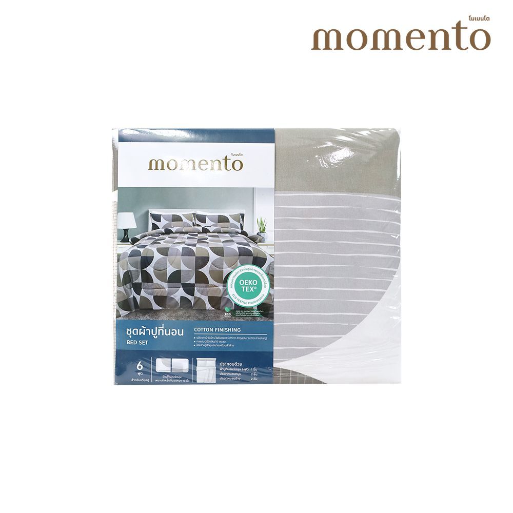 MOMENTO BED SET COTTON FINISHING GEOLEAF 6 FT.