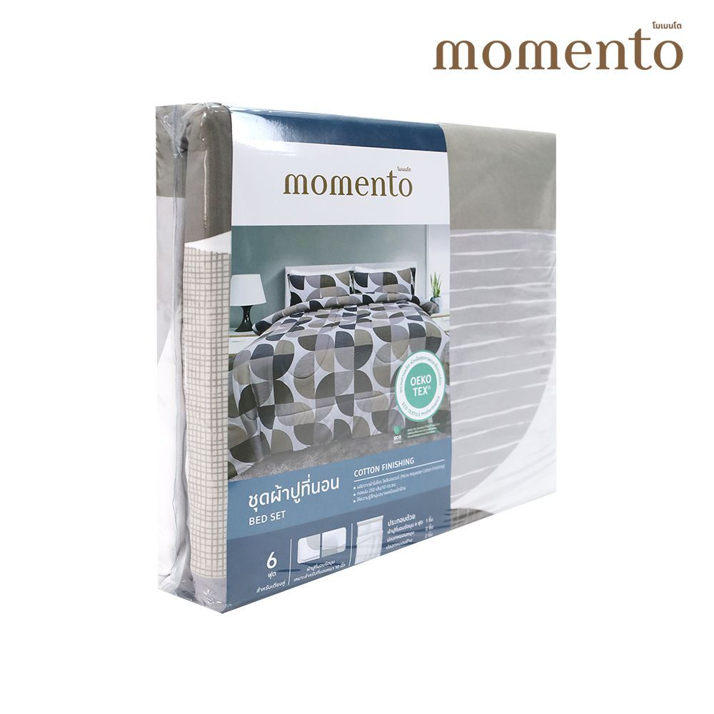 MOMENTO BED SET COTTON FINISHING GEOLEAF 6 FT.
