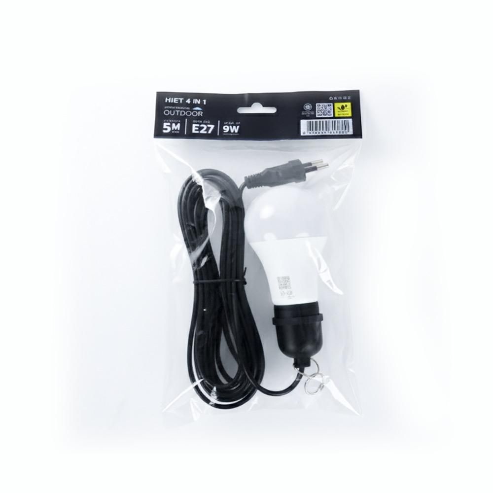 HIET LAMP HOLDER WITH LED BULB DAYLIGHT 9 W 5 M