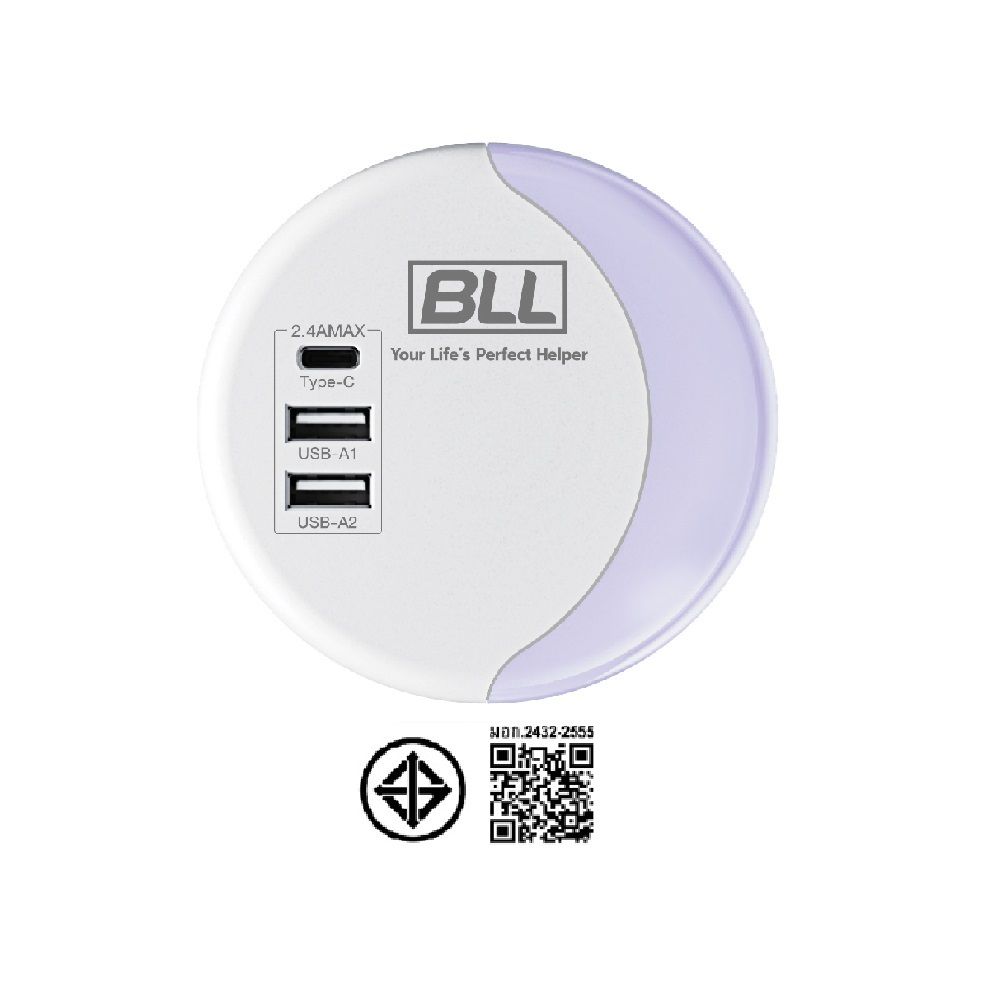 BLL โคมไฟกลางคืน + 2 USB 1 TYPE C G30