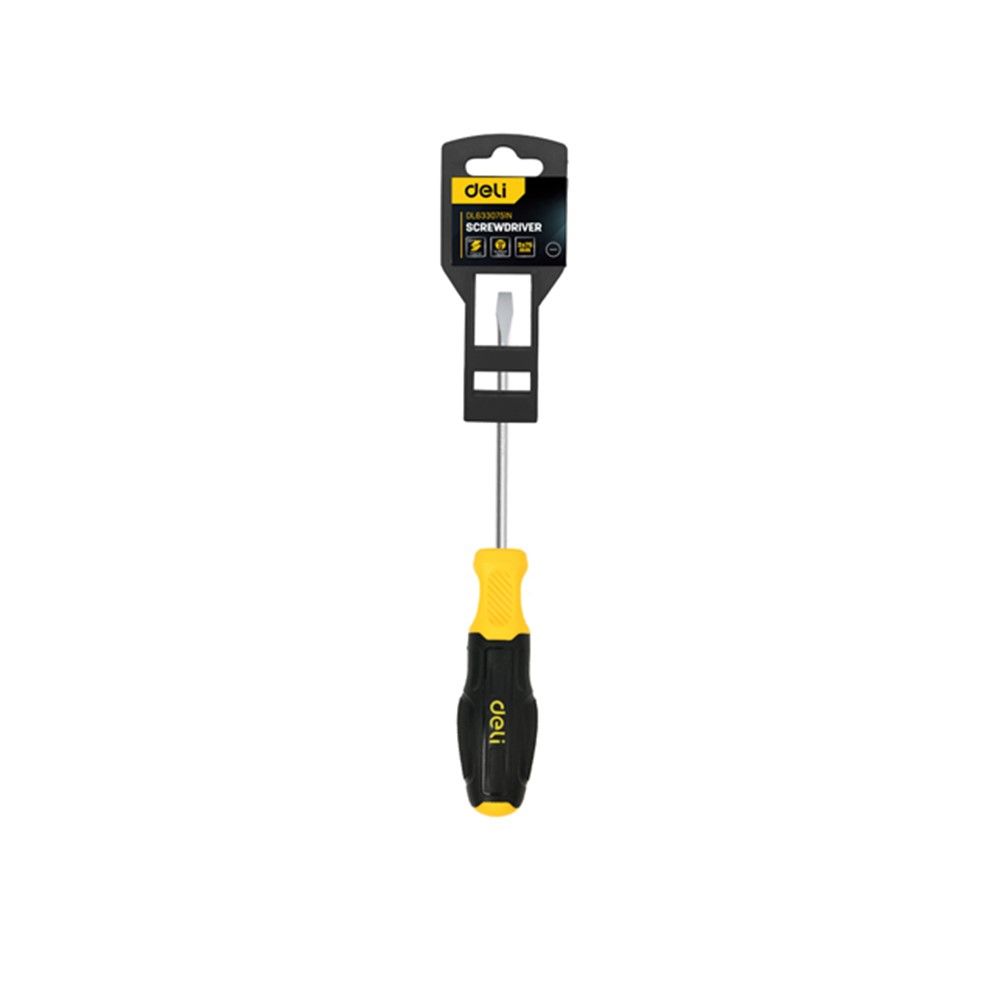 DELI SLOTTED SCREWDRIVER CR-V 3 MM X 75 MM