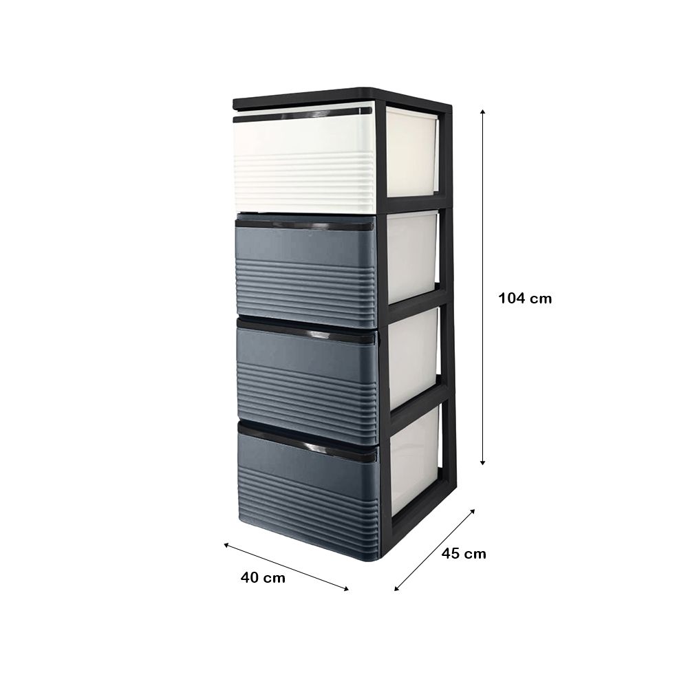 ตู้ลิ้นชัก STRIPE สีเทา 4 ชั้น
