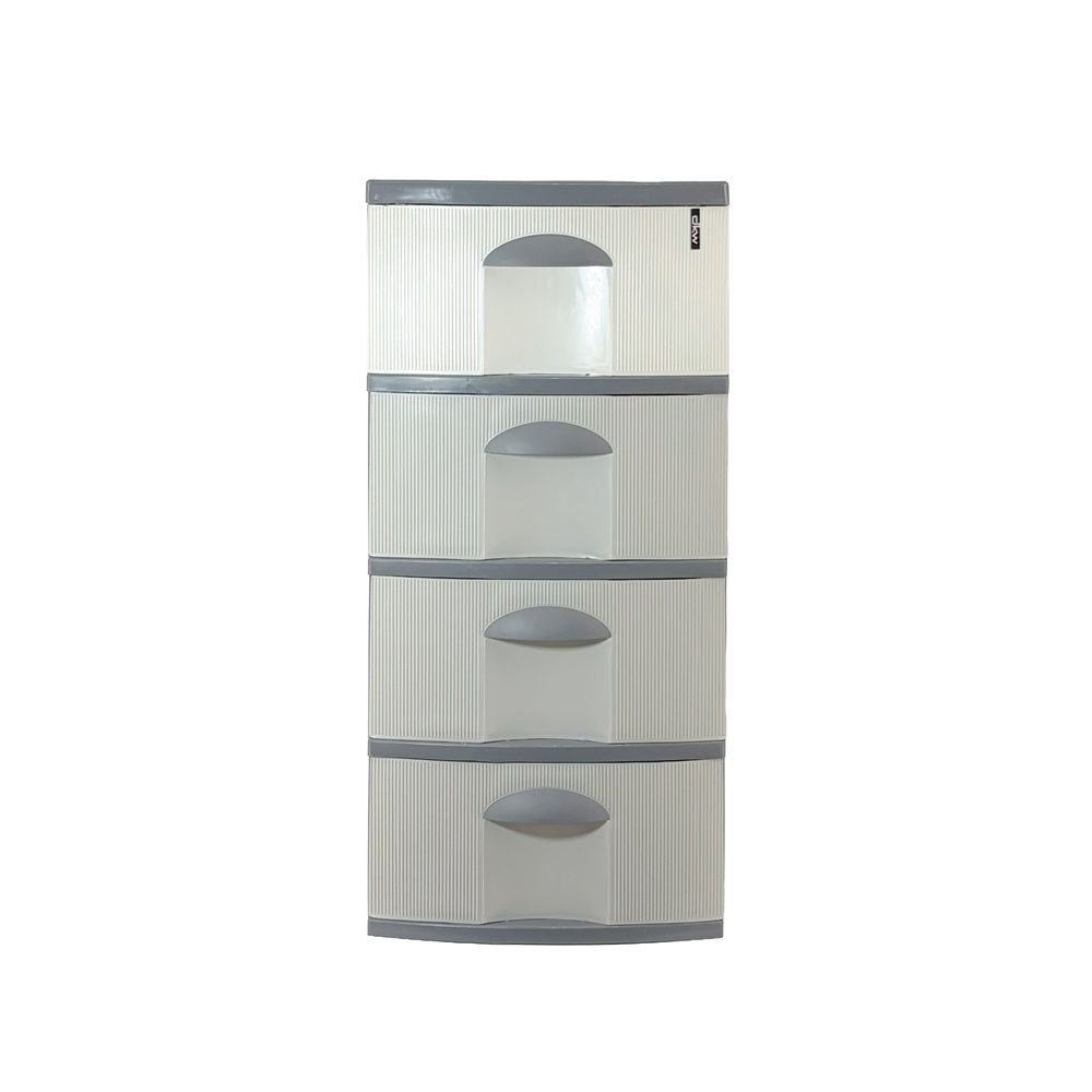 DRAWER STRIPE WHITE-GREY 4 TIER