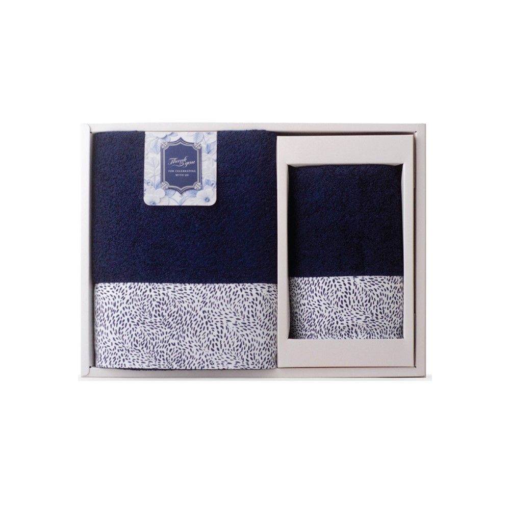 MOMENTO GIFT SET TOWEL BLUE 27X54+15X30 INCH
