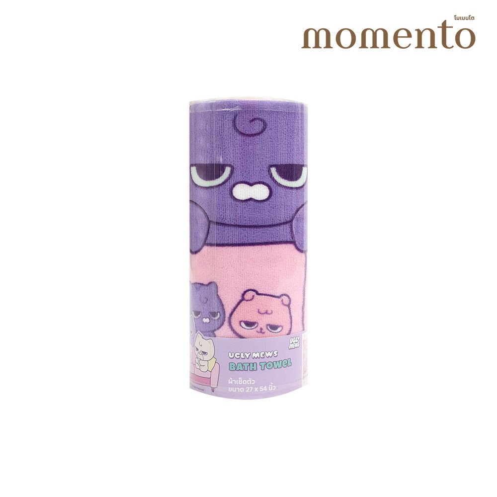 โมเมนโต ผ้าขนหนู UGLY MEWS สีชมพู 27X54 นิ้ว