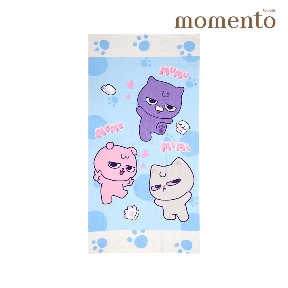 MOMENTO TOWEL UGLY MEWS BLUE 27X54 INCH