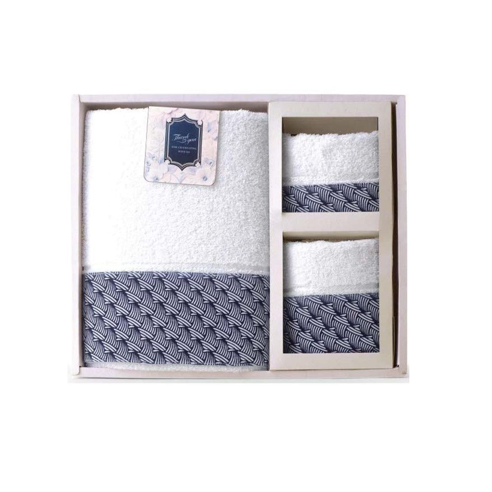 MOMENTO GIFT SET TOWEL WHITE 27X54+15X30+13X13 INCH
